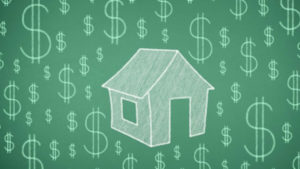 Home and Dollar signs graphic image