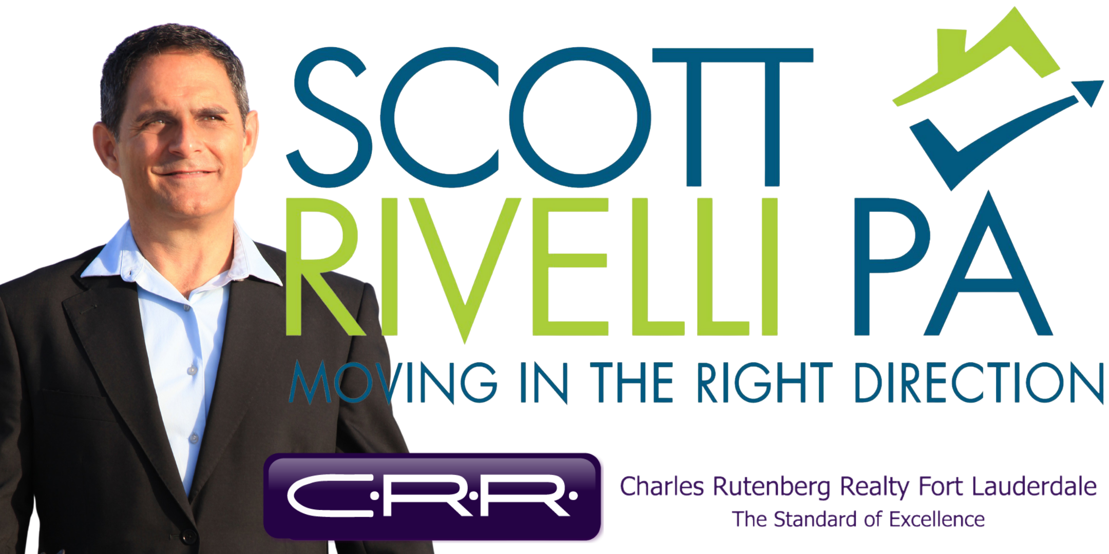 Pic of Scott Rivelli, Realtor with Logo and CRRealty Logo