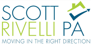 Scott Rivelli PA real estate logo with tagline “Moving in the Right Direction”